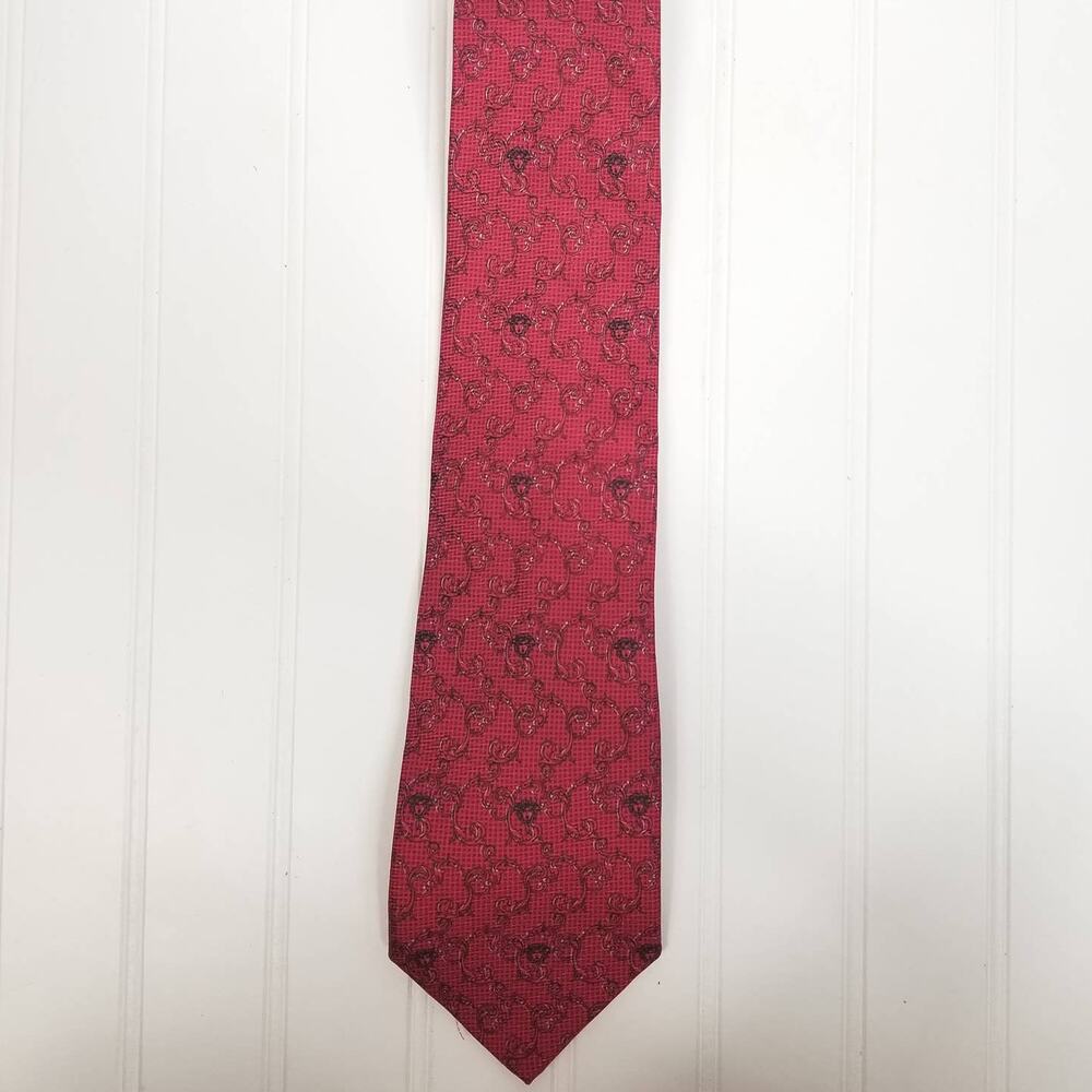 Versace Medusa Head Red Silk‎ Tie